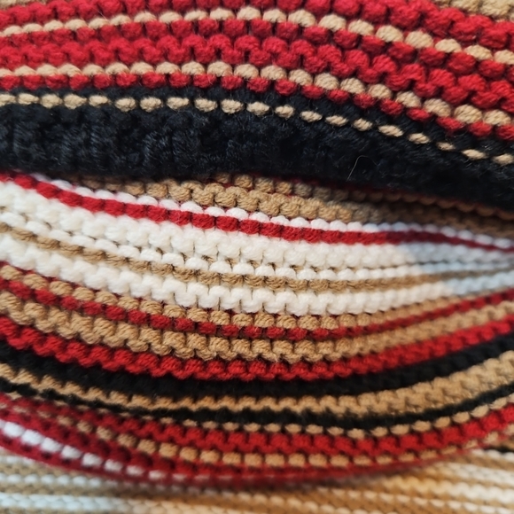 Talbots Striped Turtleneck Sweater Rolled Hem  womens Medium Red Black - Picture 9 of 11
